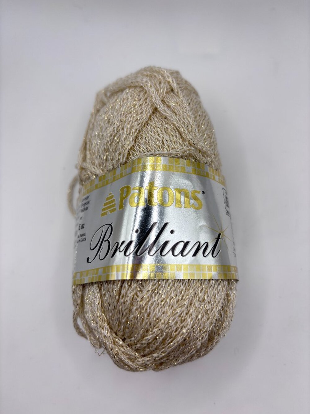 Vintage 1 skein Patons Brilliant Yarn Crystal Cream LOT 03008 1.75oz 69% Acrylic